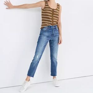 High Rise Slim Crop Boyjean in Dover Wash